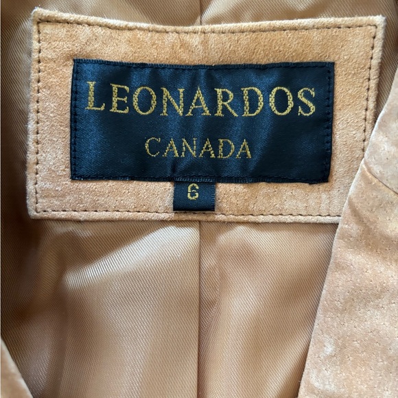 Vintage Leonardo Canada Suede Leather Blazer Jacket Size 6 Small - Picture 2 of 3